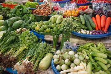 fruits and vegetables at the market