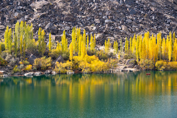 Autumn at upper lake Valley. Northern Area Pakistan
