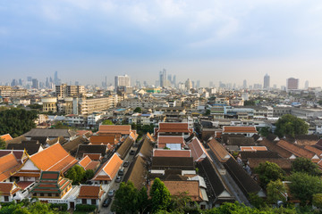 Obraz premium The Bangkok top view before the sun goes down
