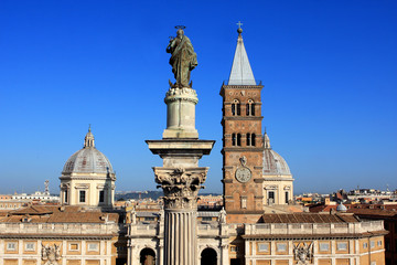 Fototapeta premium The Basilica di Santa Maria Maggiore, is a Papal major basilica and the largest Catholic Marian church in Rome, Italy