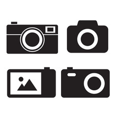 Camera icon set vector