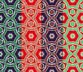Set of Seamless geometric pattern with modern style ornament on color background. For wallpaper, cover book, fabric, scrapbooks