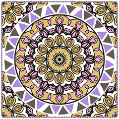 Design for pillow. Vector pattern. For fabric, textile, bandana, pillowcarpet print.