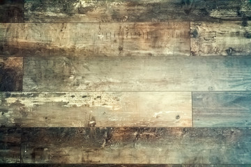 Close up detail of a grounge wooden brown laminated floor for background