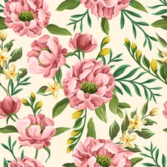 Behang Seamless pattern with flowers © hoverfly