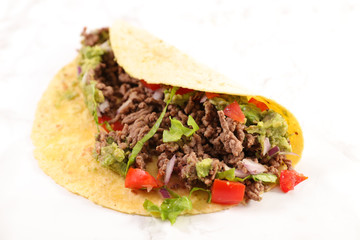 taco, fajita with beef
