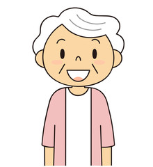 シニア　女性　笑顔のおばあちゃん　二頭身