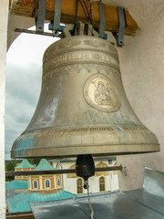 Fototapeta premium Leningrad region. The Town Of Tikhvin. Tikhvin monastery. The belfry, the great bell