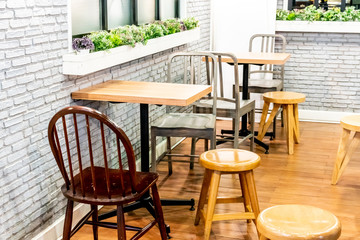 table and chair in cafe restaurant
