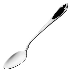 Silver spoon small for baptism with a relief black pattern on the handle