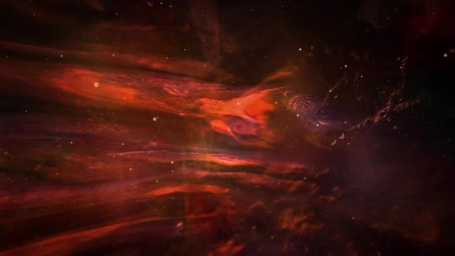 Animation of movement red dust clouds and stars. Space background for use with projects on science. The elements of this image furnished by NASA.