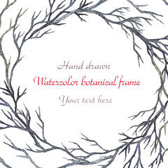 Watercolor decorative botanical frame