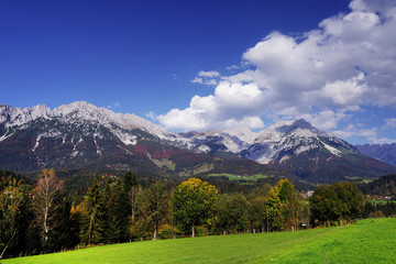 View of Wilder Kaiser Mountains, Tyrol, Austria