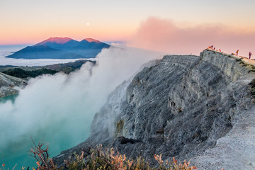 Sunrise over Ijen volcano, Indonesia.