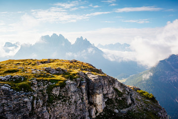 Fototapeta na wymiar Location place National Park Tre Cime di Lavaredo, Dolomiti alp.