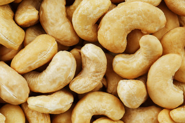 Organic Cashew with no shell on a background