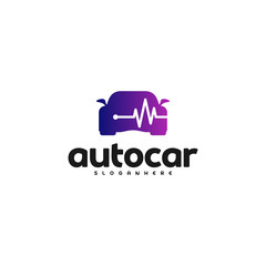 Car pulse logo template. Car Repair Logo Design Template. Auto car logo repair