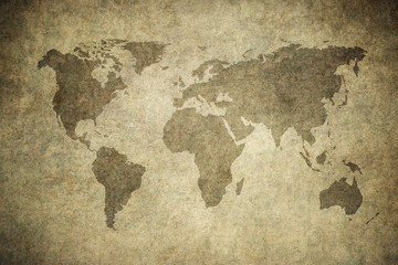 Plakat grunge map of the world
