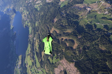 Wingsuit skydiving over Norway © sindret