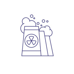 Nuclear power industry line icon. Nuclear reactor, nuclear power plant, atomic electric power station. Factory concept. Vector illustration can be used for topics like industry, energy, ecology