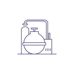 Oil factory equipment line icon. Laboratory, boilers, plant. Factory concept. Vector illustration can be used for topics like petrochemical industry, energy, oil and gas industry
