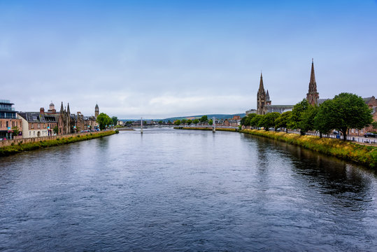 River Ness Runs Through Inverness, Scotland