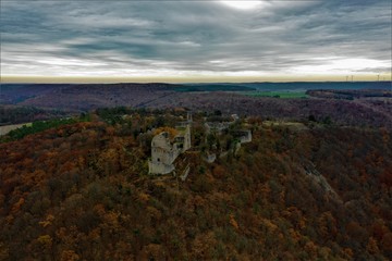 Fototapeta na wymiar Burgruine Homburg bei Gössenheim