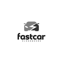 Fast Car Automotive Logo Design Template. Electric car logo vector