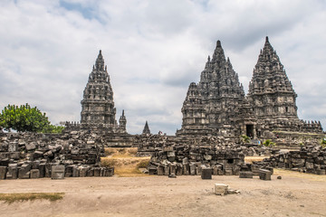 The Prambanan temple is the largest Hindu temple of Java. The first building was completed in the mid-9th century.