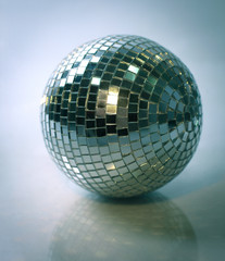 mirror ball.isolated on a dark background. photo with copy space