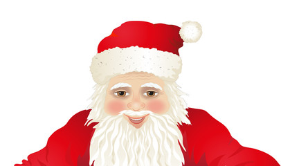 Weihnachtsmann Portrait, Weihnachtskarte Vorlage, Santa Claus Karte, Vektor Illustration isoliert auf weißem Hintergrund