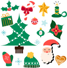 Set Christmas with elements