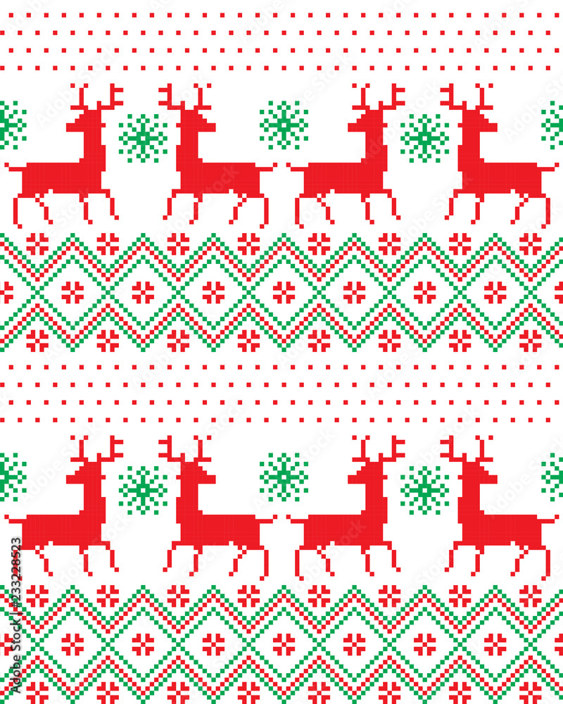 Canvas Prints new year's christmas pattern pixel vector illustration