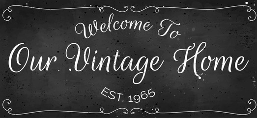 Beautiful Vintage Welcome Sign for stylish home design and decoration vector