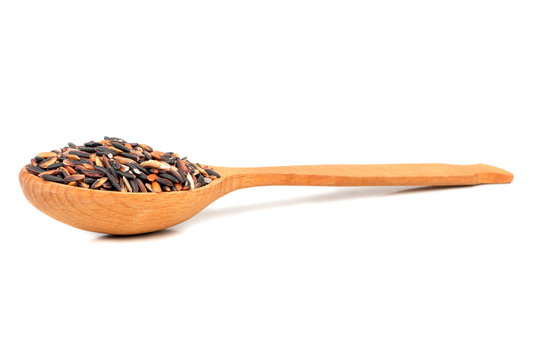 Wild rice in a spoon
