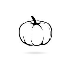 Black Pumpkin icon or logo, Autumn Pumpkin 