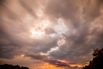 beautiful sunset with dramatic colors