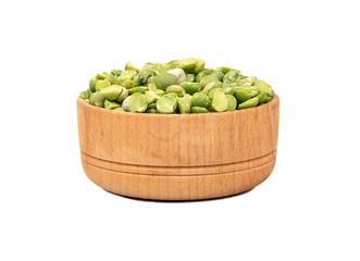 Dry green peas in bowl