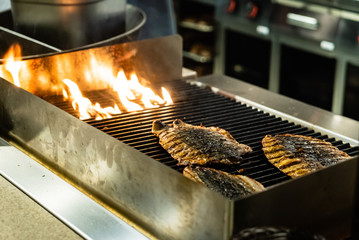 grilled fish and fire