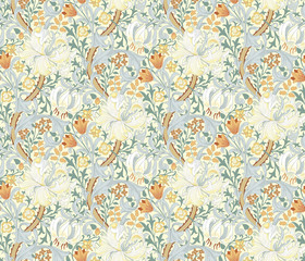 Floral seamless pattern. Modern seamless pattern for interior decoration, wrapping paper, graphic design and textile. Vector illustration. Backgrounds.