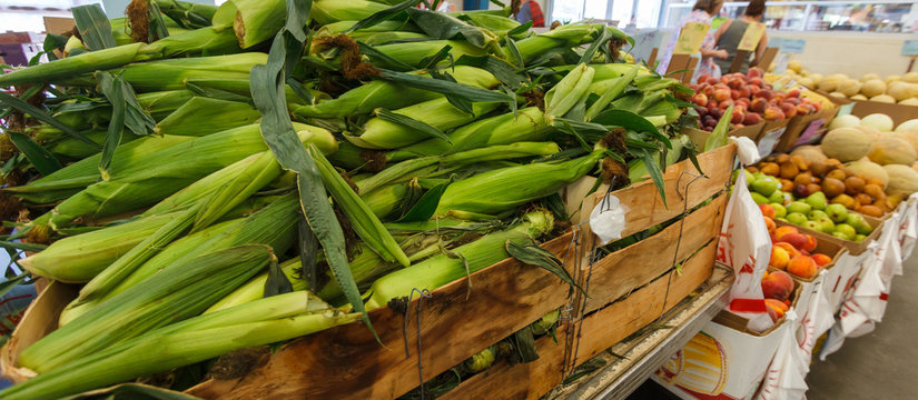 Produce Stand with Fresh Vegetables
