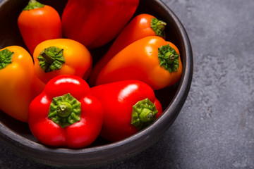 Group of  mini paprica, red, yellow and orange