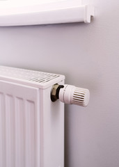 Closeup of heater controller to right