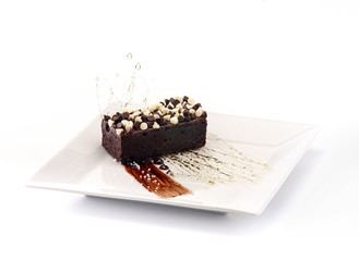 Delicious chocolate cake, Sweet Chocolate cake slice