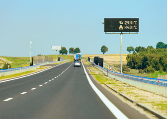 Scenery with car at road Poland