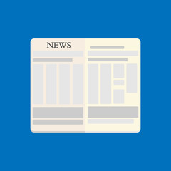 Vector simple graphic with newspapers on dark blue background