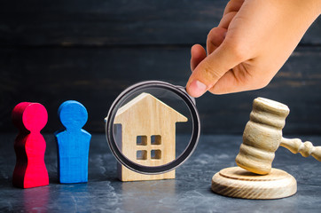 division of property by legal means. clarification of ownership of the house. wooden figures of a...