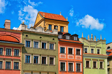 Building architecture at Old Town Market Place in Warsaw