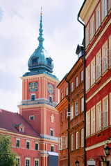 Steeple of Royal Castle in Old town of Warsaw