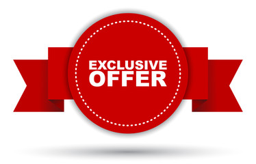 red vector banner exclusive offer